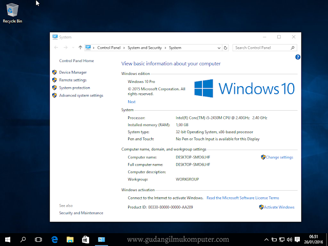 Tampilan Windows 10